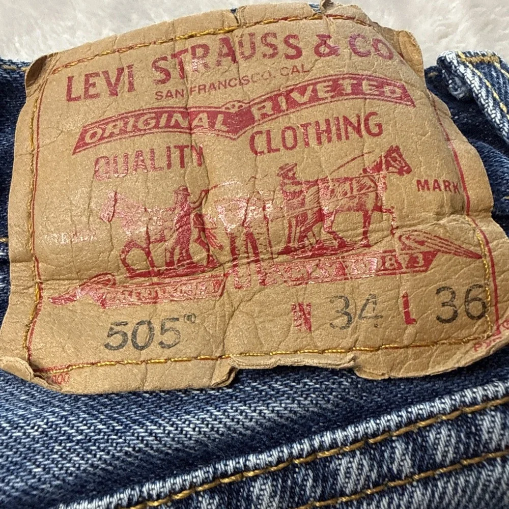 Vintage Levis 505 Jeans Men 34x36 Tag Regular Fit Straight 100% Cotton Y2K